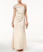 Vince Camuto Satin Foldover One-shoulder Gown