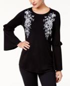 Alfani Embroidered Swing Sweater, Created For Macy's