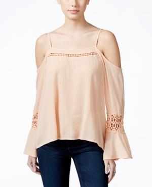 Jessica Simpson Juniors' Blaire Cold-shoulder Peasant Top