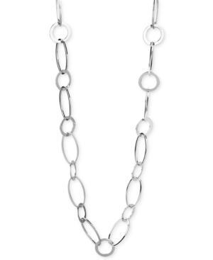 Kenneth Cole New York Silver-tone Circle And Oval Link Long Necklace