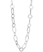 Kenneth Cole New York Silver-tone Circle And Oval Link Long Necklace