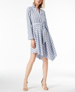 I.n.c. Belted Asymmetrical-hem Shirtdress, Created For Macy's