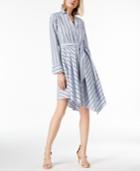 I.n.c. Belted Asymmetrical-hem Shirtdress, Created For Macy's