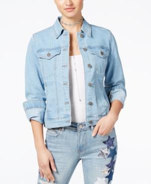 Rampage Juniors' Star-embellished Denim Jacket