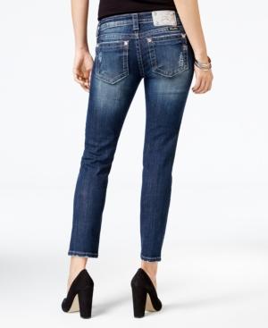 Miss Me Embellished Dark Blue Wash Ankle Jeans