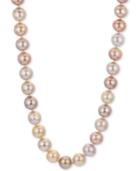 Multicolor Cultured Freshwater Pearl (9-1/2-11mm) 18 Strand Necklace In 14k Rose Gold
