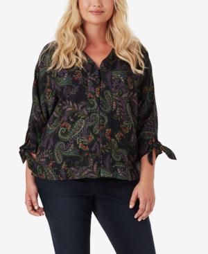 Jessica Simpson Juniors' Tyra Plus Size Printed Blouse