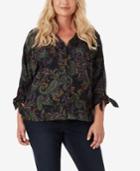 Jessica Simpson Juniors' Tyra Plus Size Printed Blouse