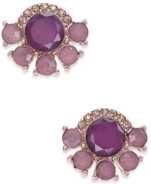 Inc International Concepts Rose Gold-tone Stone Fan Stud Earrings, Created For Macy's