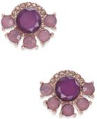 Inc International Concepts Rose Gold-tone Stone Fan Stud Earrings, Created For Macy's