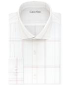 Calvin Klein X Men's Extra-slim Fit White And Red Check Dress Shirt