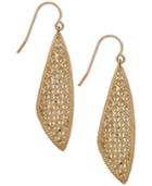 Patterned Geometric Drop Earrings In 14k Gold
