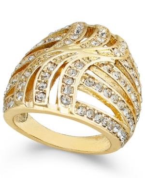 Inc International Concepts Gold-tone Pave Statement Stretch Ring, Only At Macy's