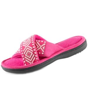 Isotoner Signature Women's Embroidered Anita X-band Slides