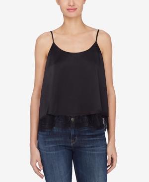 Catherine Malandrino Bailey Silk Lace-trim Tank Top