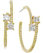 Eliot Danori Gold-tone Crystal Bypass Hoop Earrings