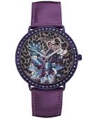 Guess Women's Purple Leather Strap Watch 43mm U0820l3