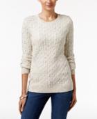 Charter Club Petite Donegal Cable-knit Sweater, Only At Macy's