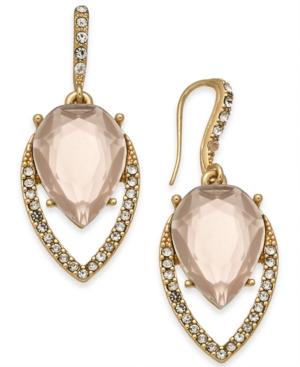 I.n.c. Gold-tone Pave & Colored Stone Navette Drop Earrings, Created For Macy's