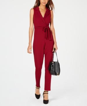 Almost Famous Juniors' Blazer-style Wrap Jumpsuit