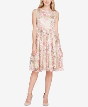 Tahari Sequined & Embroidered Dress