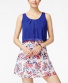 Emerald Sundae Juniors' Popover Printed Dress