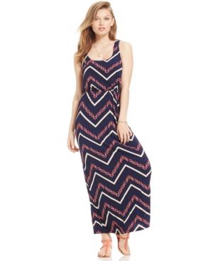 Trixxi Juniors' Zigzag-print Maxi Dress