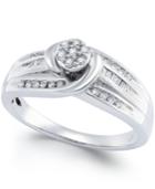 Diamond Swirl Promise Ring (1/4 Ct. T.w.) In Sterling Silver