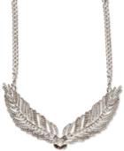 Givenchy Silver-tone Imitation Pearl And Crystal Feathery Wing Drama Necklace
