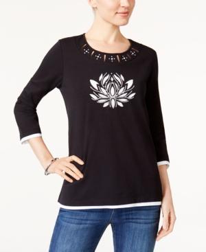 Alfred Dunner Embellished Layered-look Top