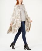 I.n.c. Metallic Floral Jacquard Ruana, Created For Macy's