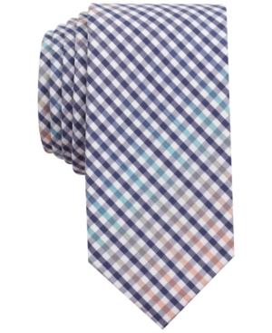 Bar Iii Men's Rugby Gingham Skinny Tie, Only At Macy's