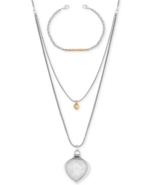 Lucky Brand Two-tone Convertible Bracelet/layer Pendant Necklace