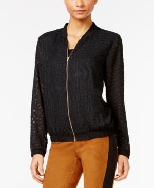 Ny Collection Jacquard Bomber Jacket