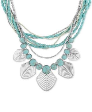 Lucky Brand Silver-tone Multi-strand Openwork Drama Necklace