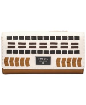 Fossil Woven Leather Flap Wallet