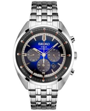Seiko Men's Solar Chronograph Recraft Series Stainless Steel Bracelet Watch 43mm Ssc567