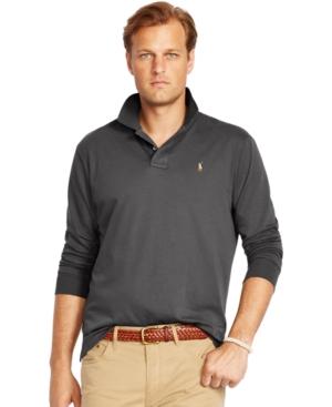 Polo Ralph Lauren Big And Tall Long-sleeved Pima Soft-touch Polo Shirt