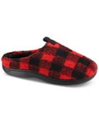 Isotoner Men's Berber Owen Plaid Hoodback Slippers