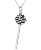 Sis By Simone I Smith Platinum Over Sterling Silver Necklace, Black And White Crystal Mini Lollipop Pendant