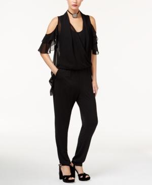 Kobi Cold-shoulder Wrap-front Jumpsuit, Created For Macy's