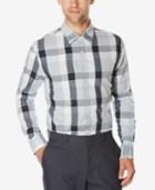 Perry Ellis Men's Large-plaid Long-sleeve Shirt