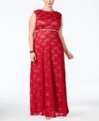 Alex Evenings Plus Size Lace Glitter A-line Gown