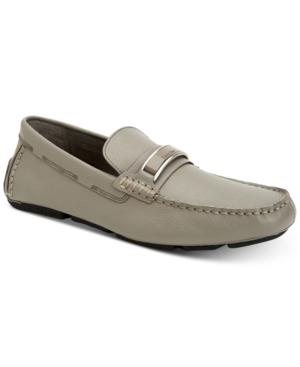 Calvin Klein Men's Madsen Embossed Tumbled Leather Drivers Men's Shoes