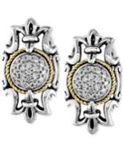 Balissima By Effy Diamond Bordered Earrings (1/6 Ct. T.w.) In Sterling Silver And 18k Gold