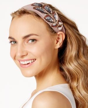 Josette Sequined Leaf Wide Headwrap