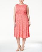 Jessica Howard Plus Size Polka-dot Fit & Flare Dress