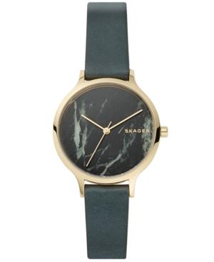 Skagen Women's Anita Green Leather Strap Watch 34mm