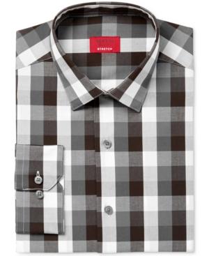 Alfani Men's Slim-fit Stretch Triple Block Gingham Dress Shirt, Only At Macy's