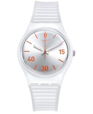 Swatch Unisex Swiss Belle De Match White Silicone Strap Watch 34mm Gz302